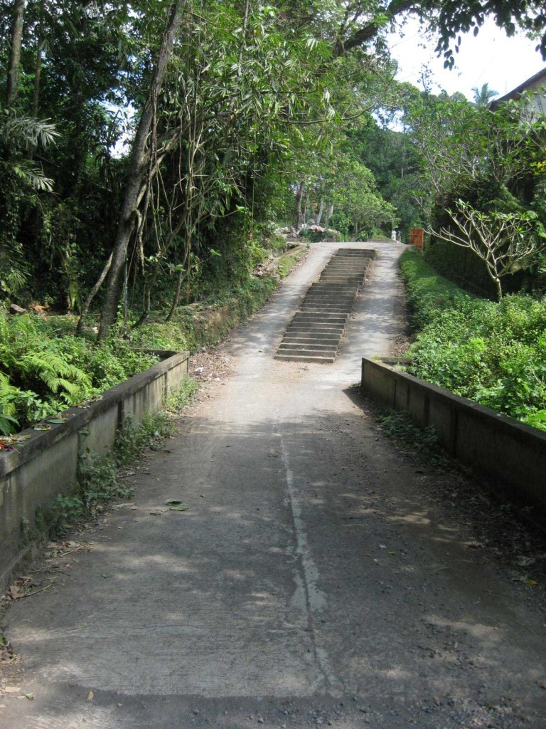 Sloped pavements of Ubud