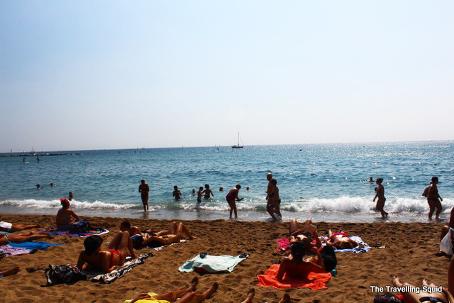 barceloneta beach tan