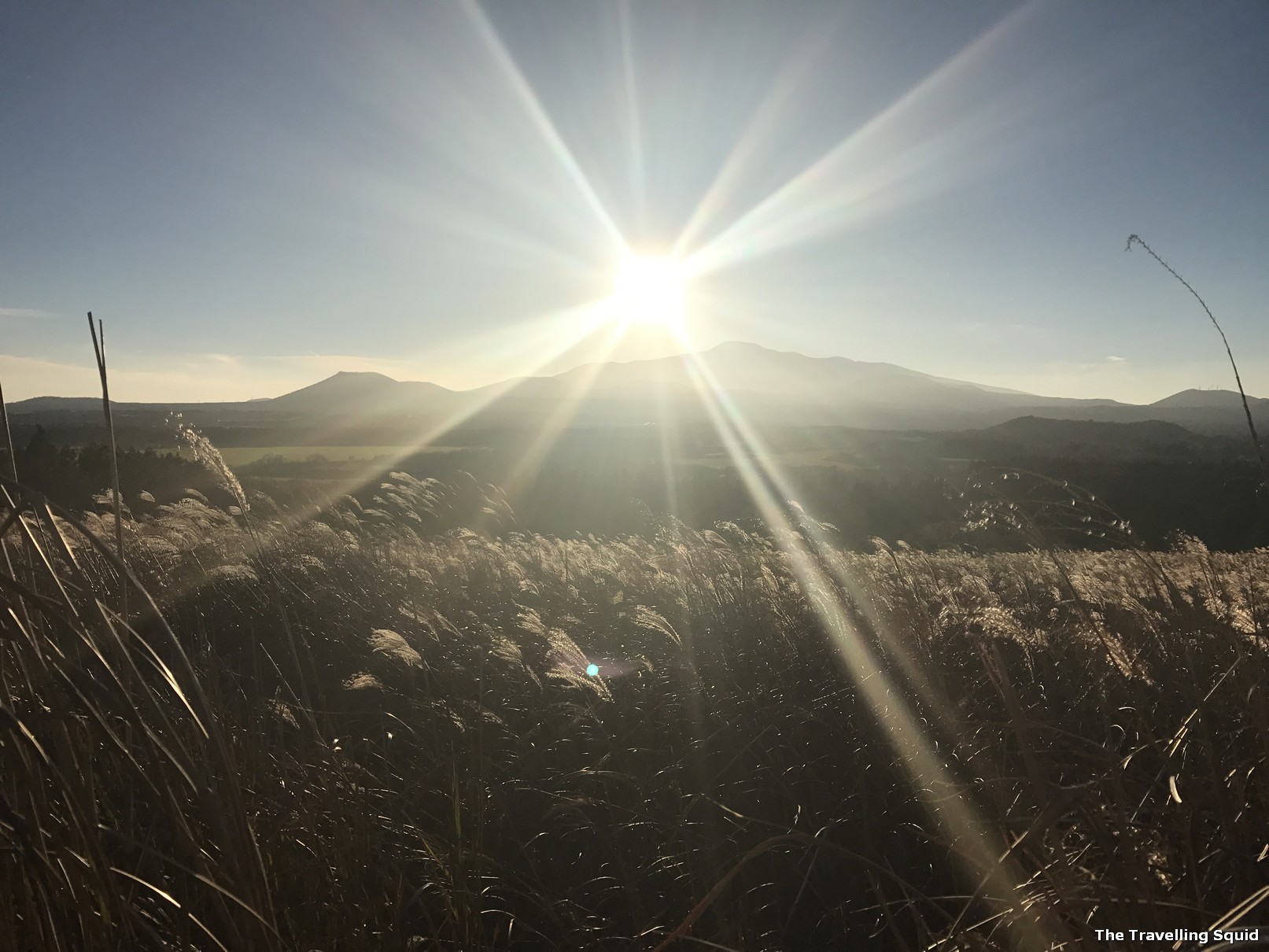 Sangumburi Crater in Jeju sunset