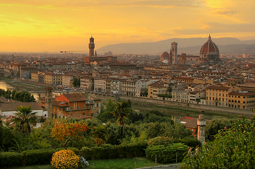 sunset over florence