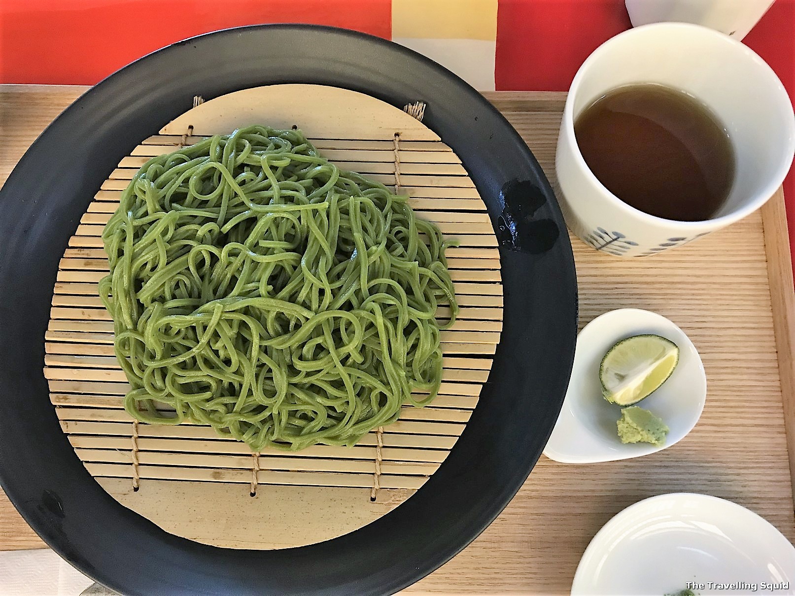 green tea soba Nakamura Tokichi in Uji Japan