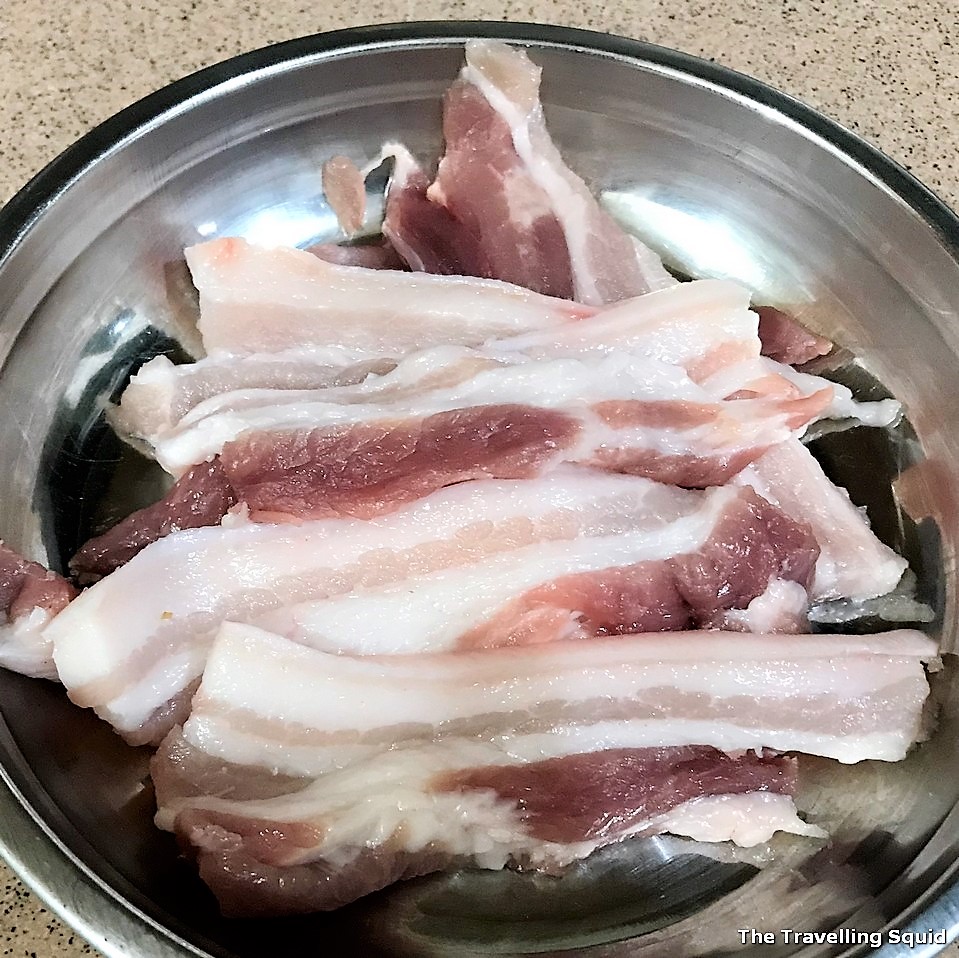 pork belly steps to make Okonomiyaki at home 