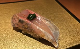 mackerel contemporary sushi at Manten Sushi in Tokyo