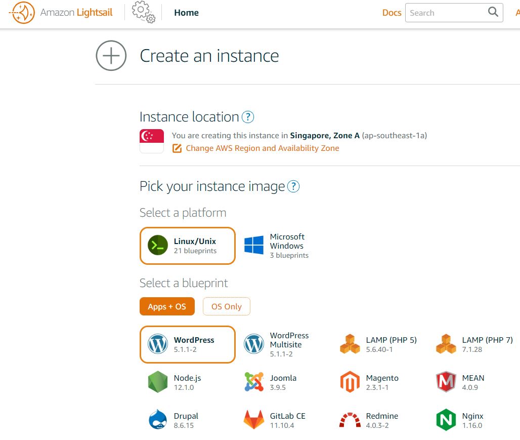 Wordpress site from Bluehost to Amazon Lightsail