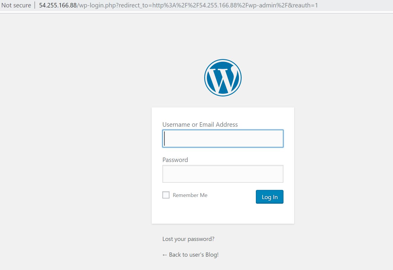 Wordpress login