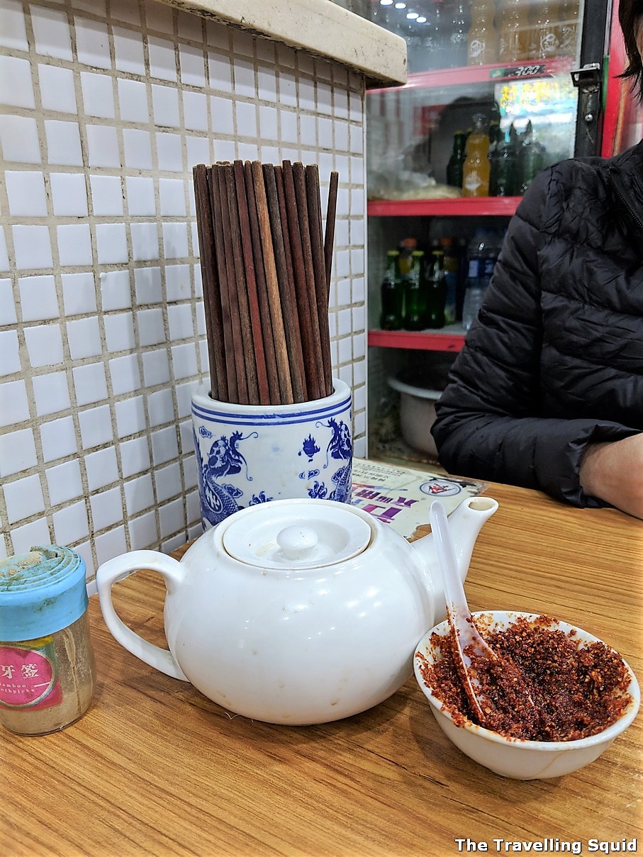 Jia Jia Tang Bao condiments vinegar chilli