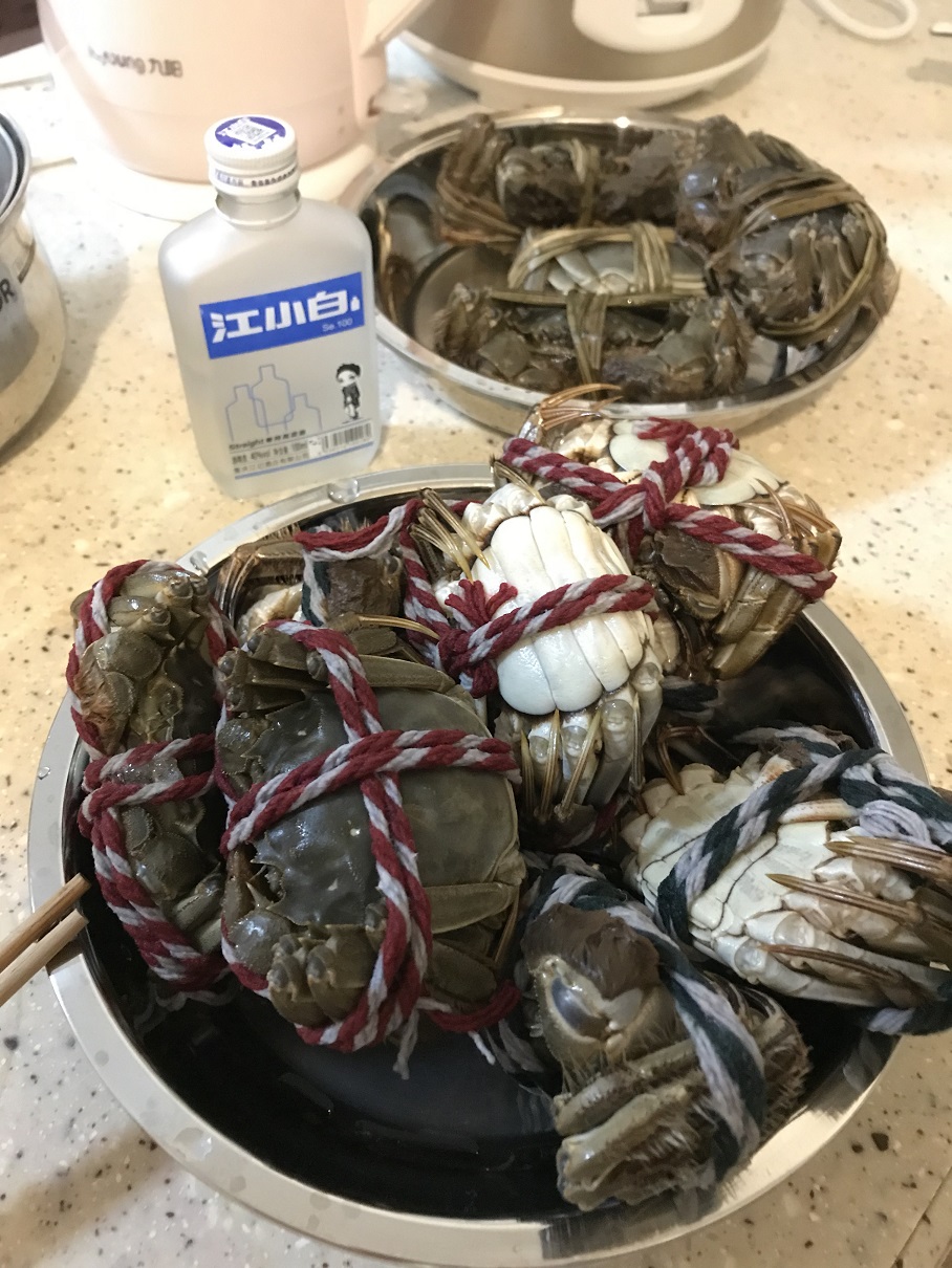 steaming hairy crabs alcohol