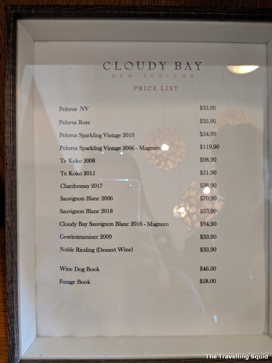 tasting menu Cloudy Bay winery in Marlborough
