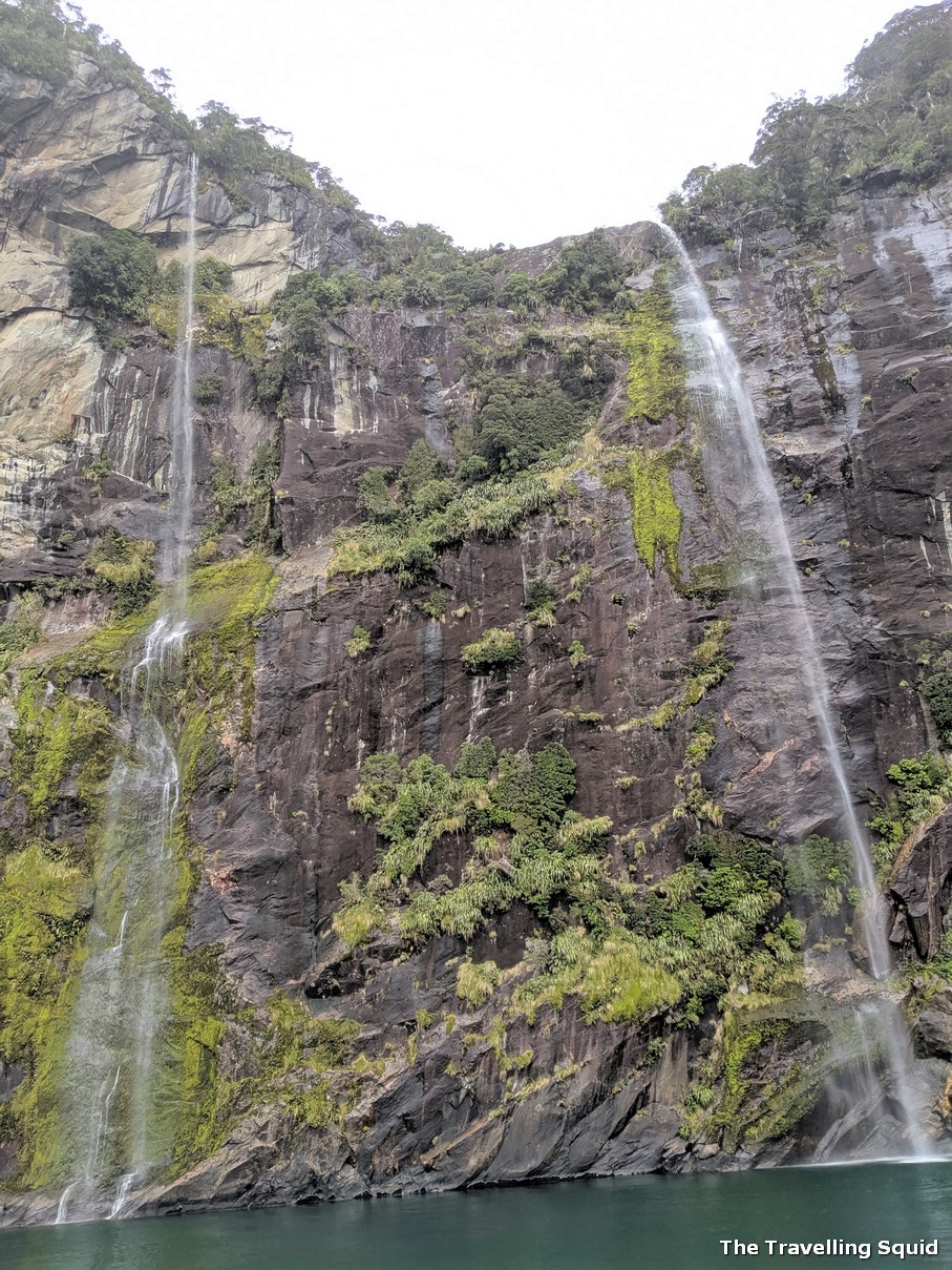 milford sound cruise waterfall