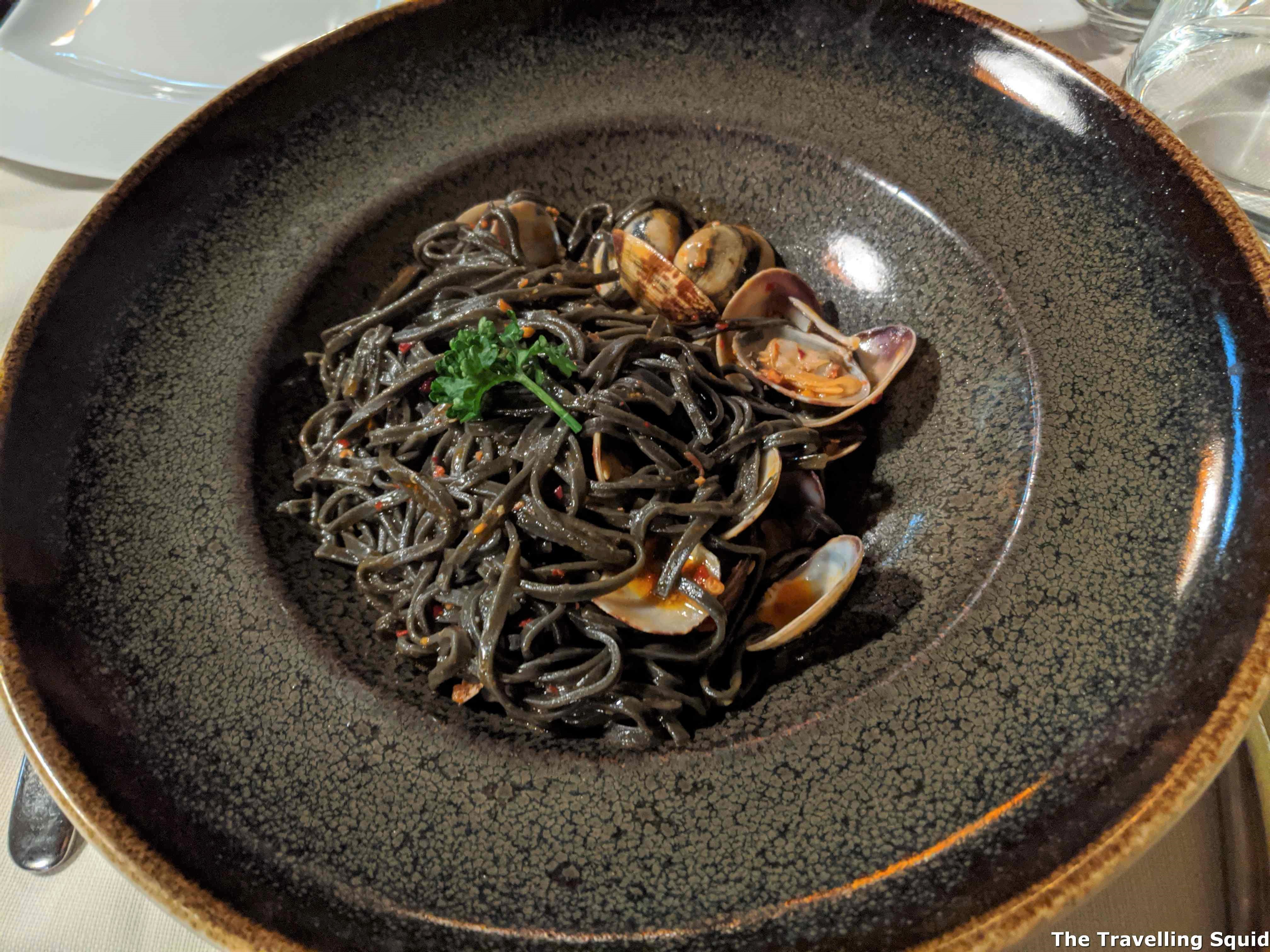 spicy black noodles Nerino Dieci Trattoria in Milan