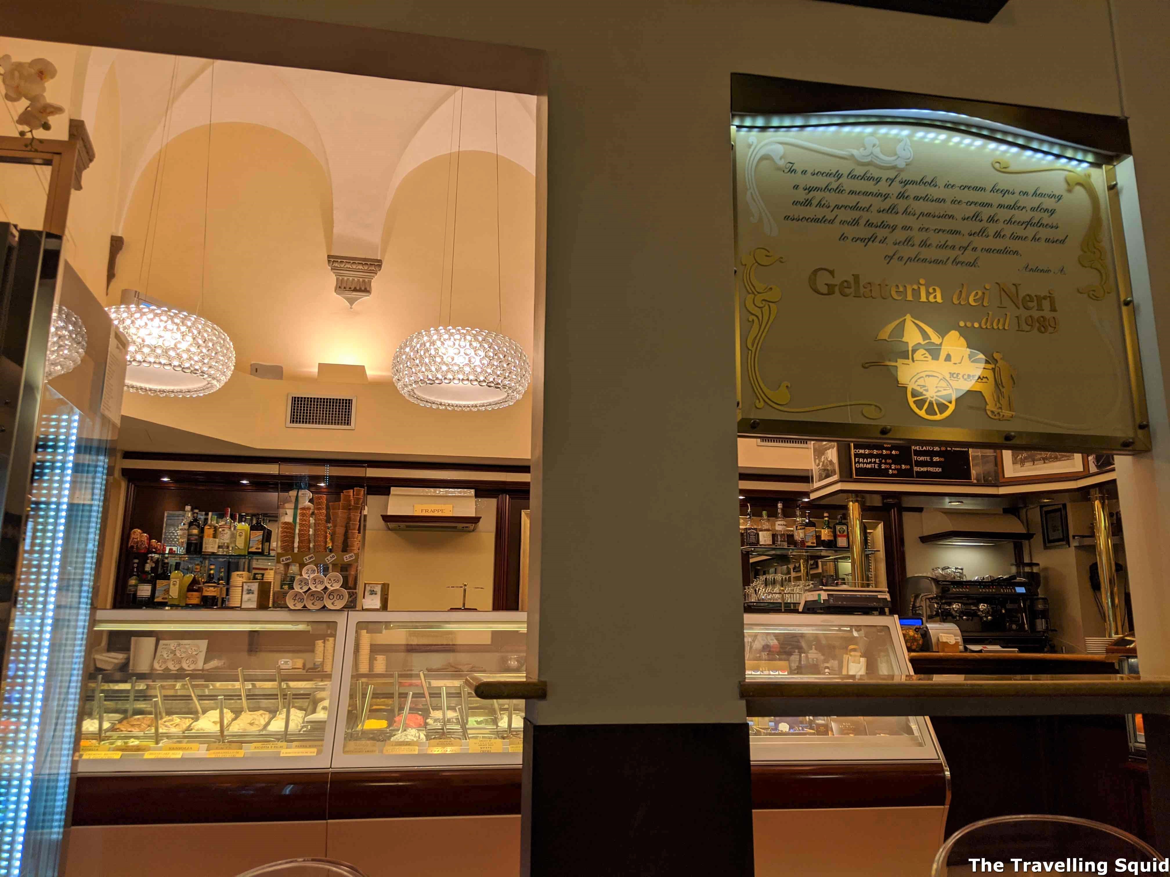 gelato at Gelateria dei Neri in Florence