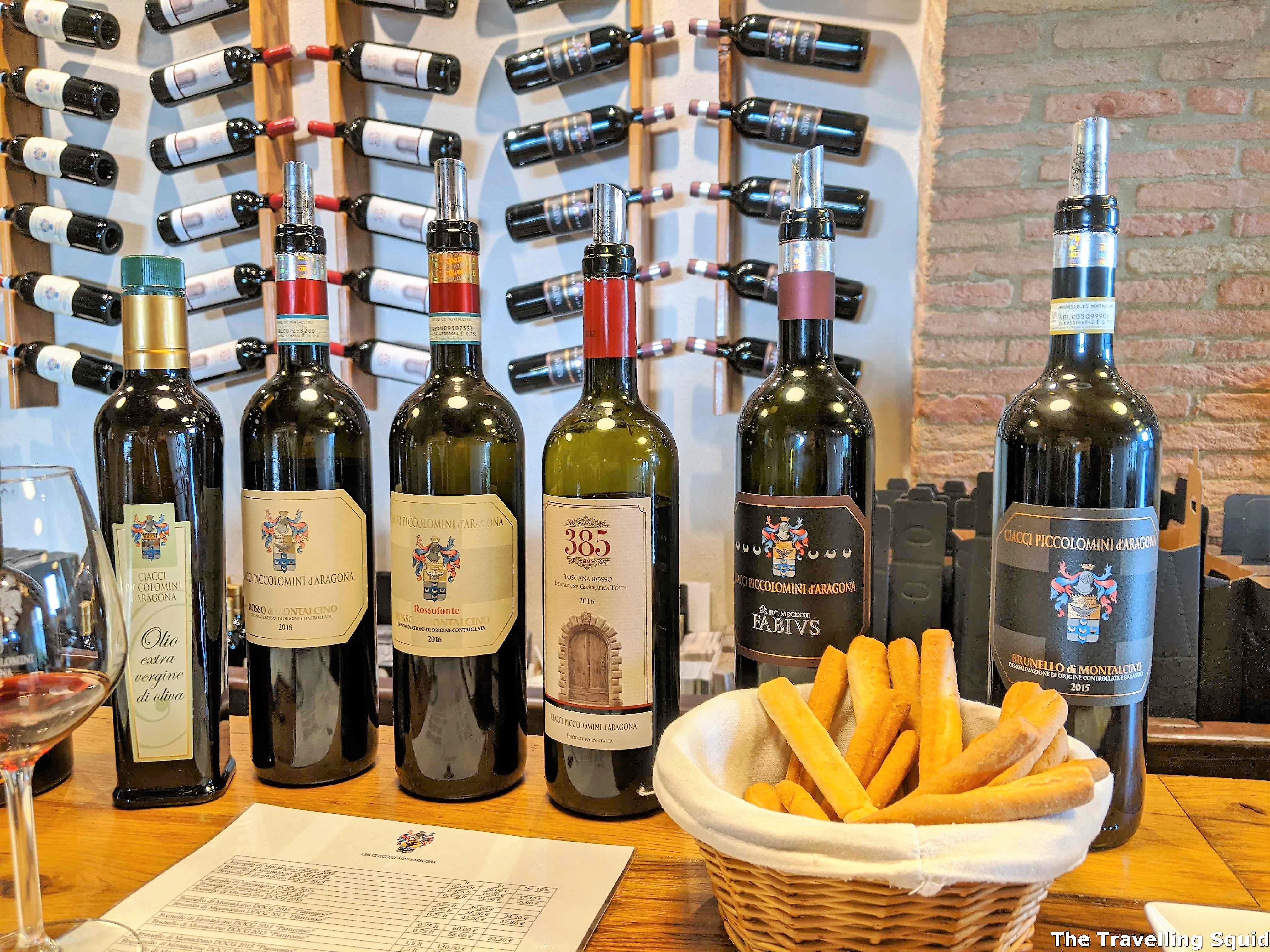 cellar door of Ciacci Piccolomini d’Aragona in Montalcino