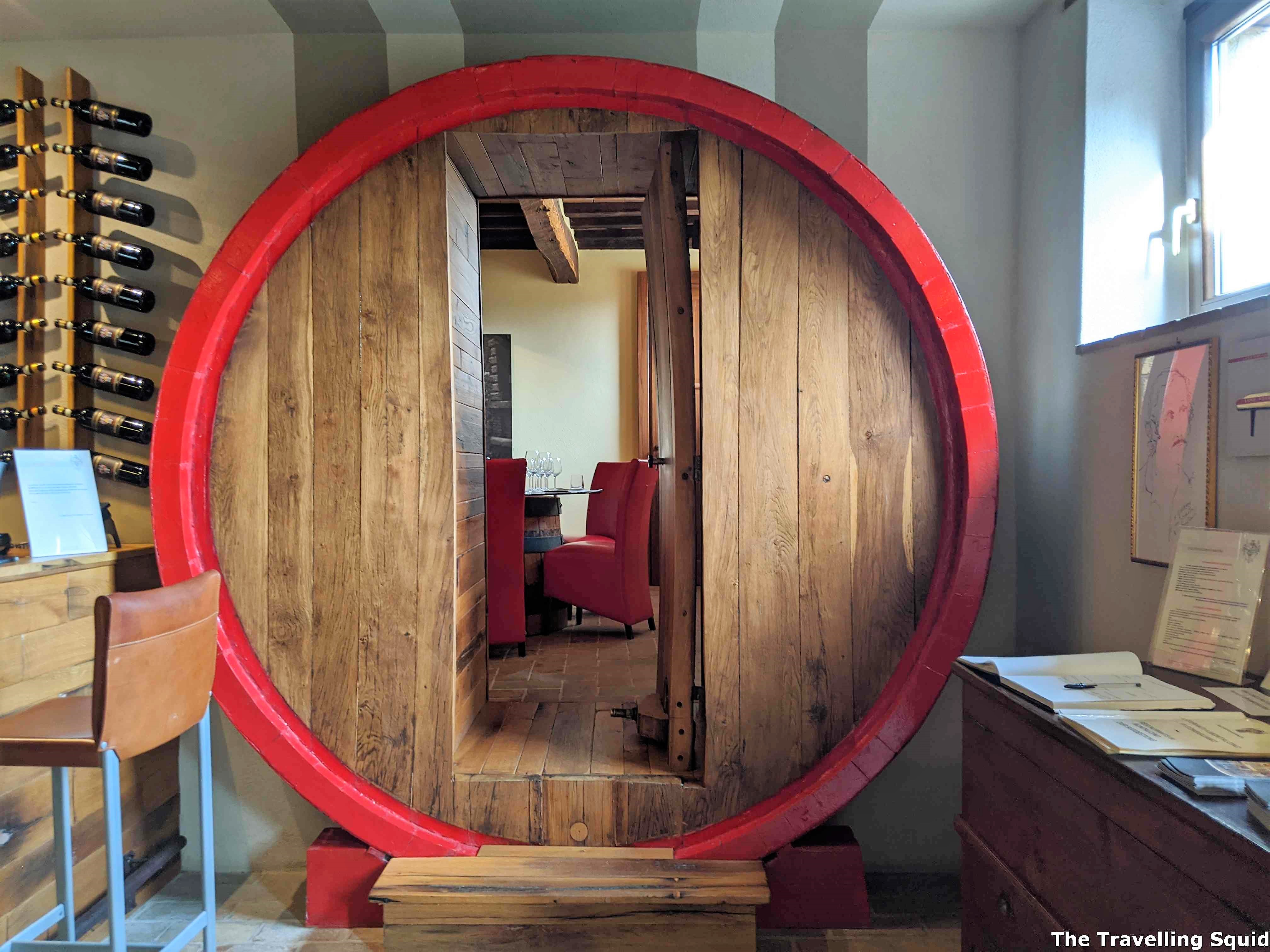 cellar door of Ciacci Piccolomini d’Aragona in Montalcino