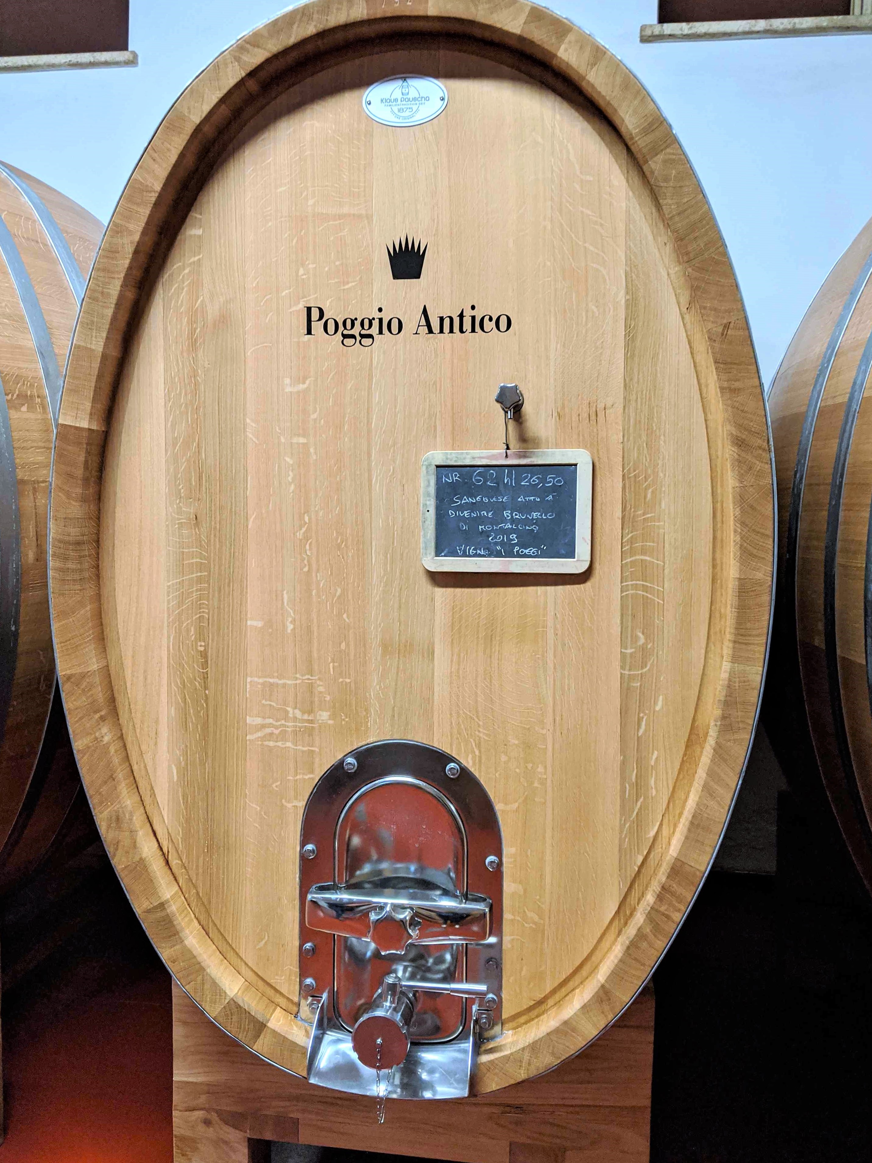 cellar door of Poggio Antico in Montalcino