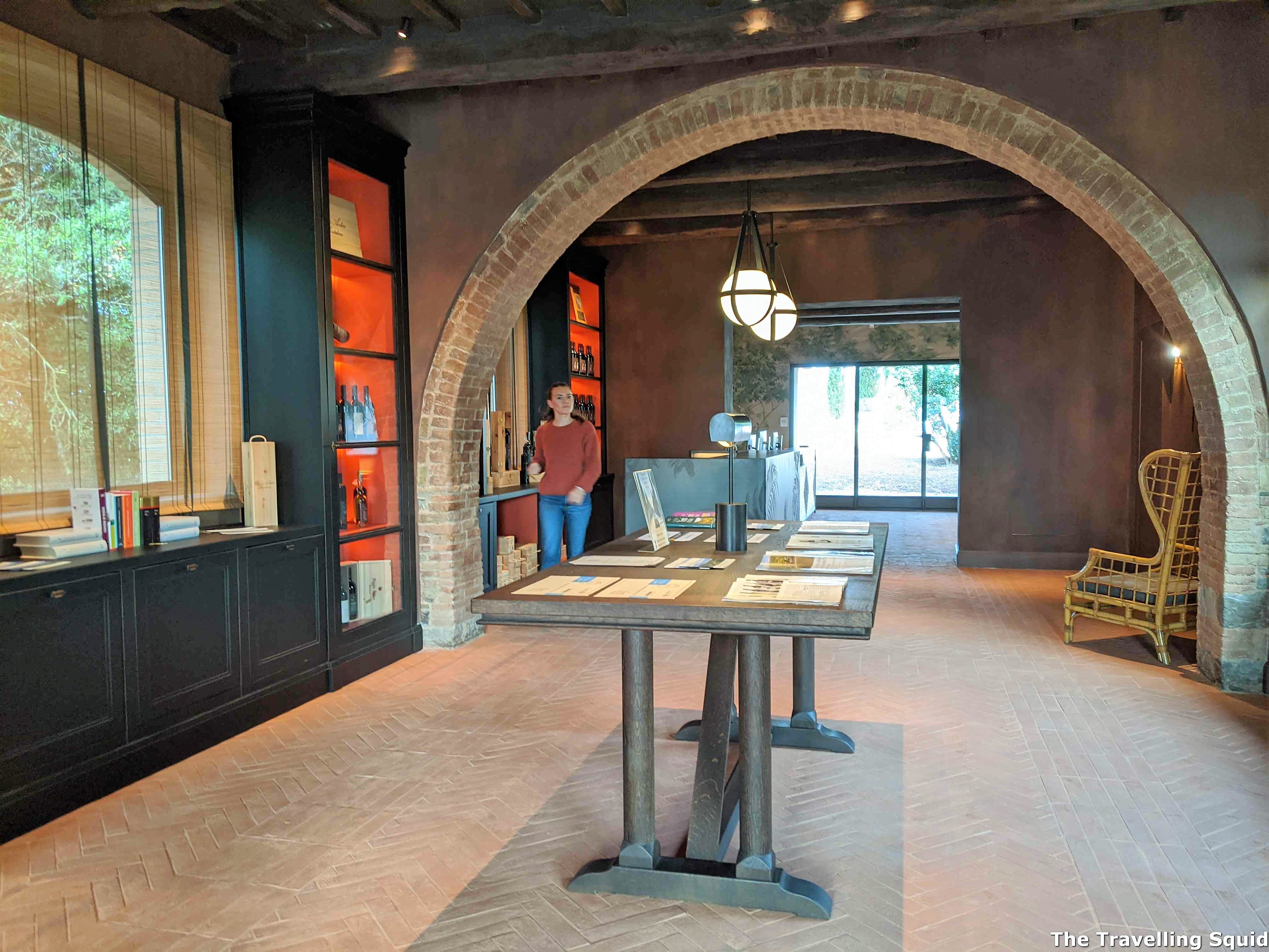 cellar door of Poggio Antico in Montalcino